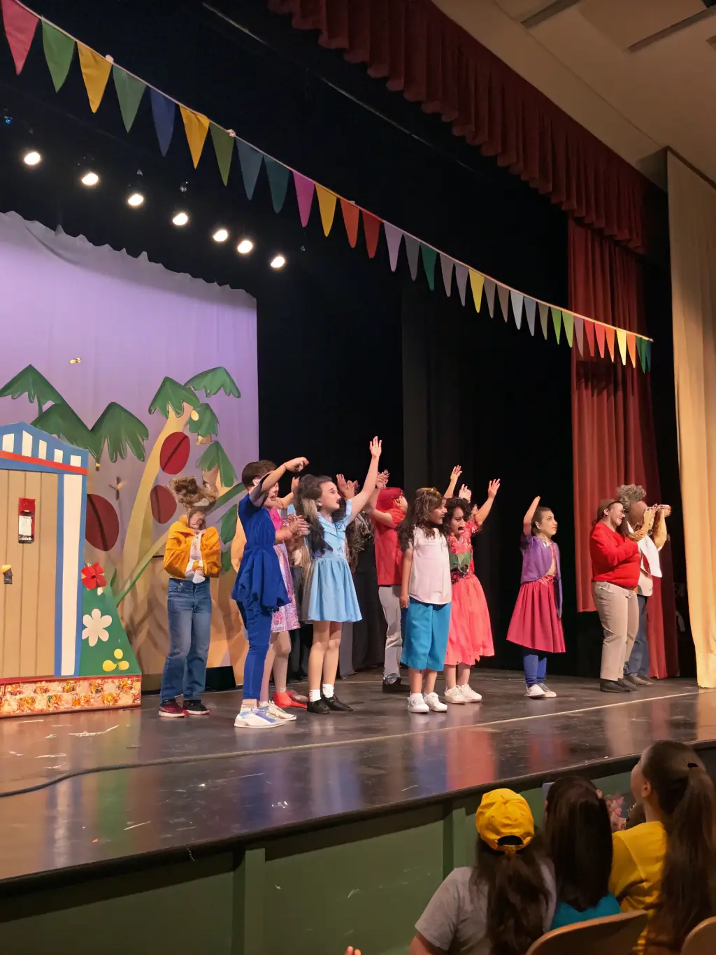 A heartwarming picture of children engaged in a theater arts program by MUSIC ARTIST, fostering creativity and self-expression through drama and performance.